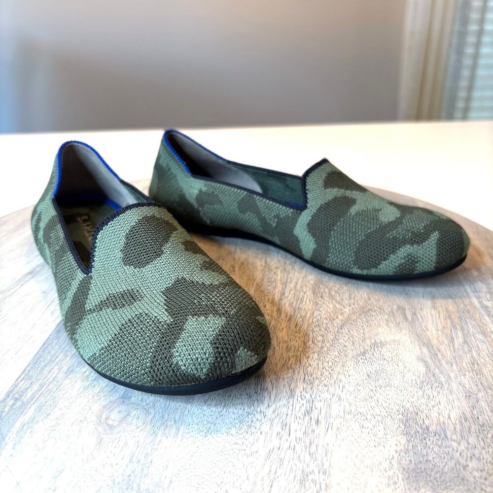 Rothy's The Loafer Olive Camo Knit Flats Kids Big Kid Size 4 Green Slip On
